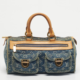 Louis Vuitton: Голубая сумка  Neo Speedy