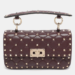 Valentino: Бордовая сумка  Rockstud Spike