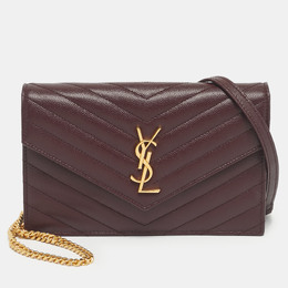 Saint Laurent Paris: Бордовый кошелёк  Monogram Envelope