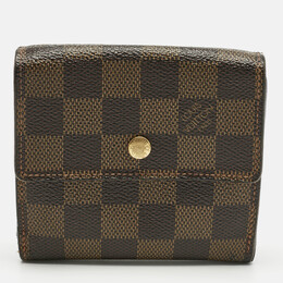 Louis Vuitton: Коричневый кошелёк  Porte Monnaie