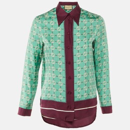 Gucci: Зелёная рубашка  Interlocking G