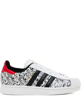 adidas: Чёрные кроссовки  Superstar