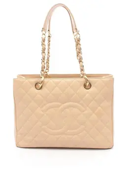 CHANEL Pre-Owned: Бежевая сумка-шоппер 