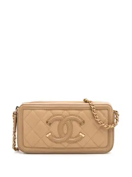 CHANEL Pre-Owned: Коричневая сумка через плечо 