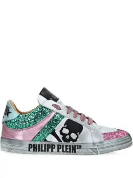 Philipp Plein: Белые кроссовки  Skull