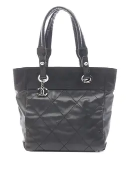 CHANEL Pre-Owned: Чёрная сумка-шоппер 