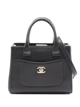 CHANEL Pre-Owned: Чёрная сумка-шоппер 