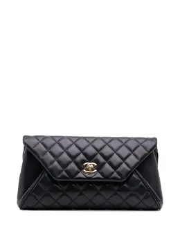 CHANEL Pre-Owned: Чёрный клатч 