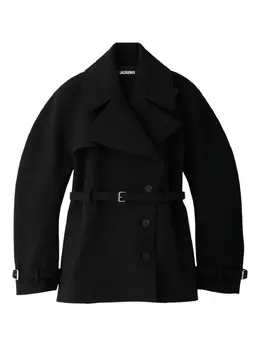 Jacquemus: Чёрное пальто 