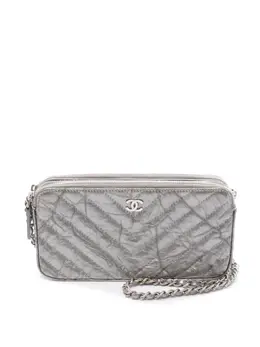 CHANEL Pre-Owned: Серебристый кошелёк 
