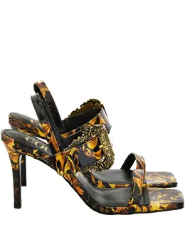 Versace Jeans Couture: Чёрные сандалии 