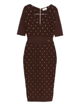 Elisabetta Franchi: Платье с v-образным вырезом 