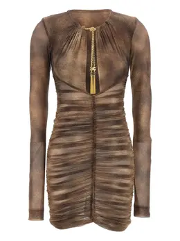 Elisabetta Franchi: Коричневое платье 