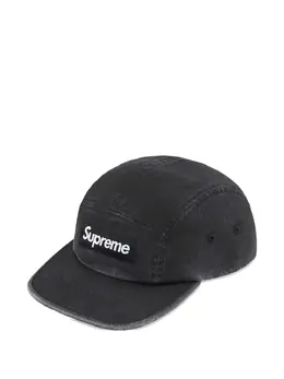 Supreme: Чёрная кепка  Washed Chino Twill Camp