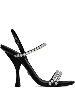 Dolce & Gabbana: Чёрные сандалии  Crystal