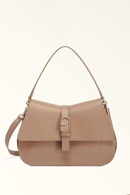 Furla: Бежевая сумка 