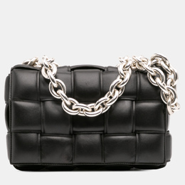 Bottega Veneta: Чёрная сумка  Chain Cassette