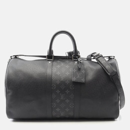 Louis Vuitton: Чёрная дорожная сумка  Keepall
