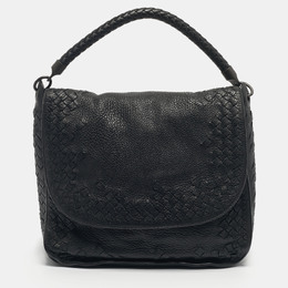 Bottega Veneta: Чёрная сумка  Intrecciato