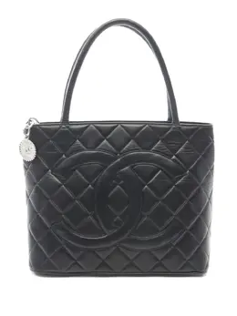 CHANEL Pre-Owned: Чёрная сумка-шоппер 