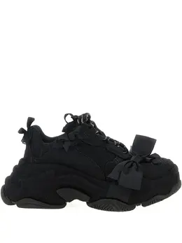 Balenciaga: Чёрные кроссовки  Triple S