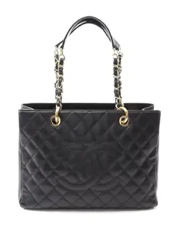CHANEL Pre-Owned: Чёрная сумка-шоппер 