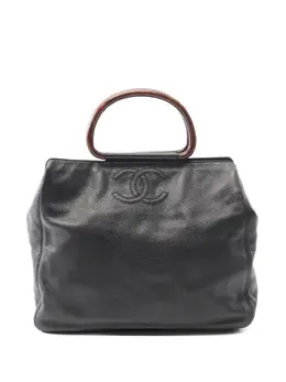 CHANEL Pre-Owned: Чёрная сумка-шоппер 