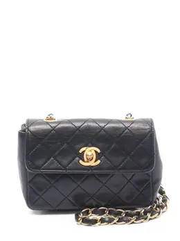 CHANEL Pre-Owned: Чёрная сумка через плечо 