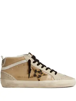 Golden Goose: Бежевые кроссовки  Mid Star
