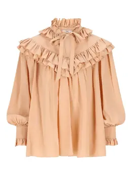 Chloé: Коричневая блуза 