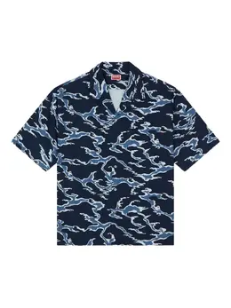Kenzo: Рубашка  Wave с принтом