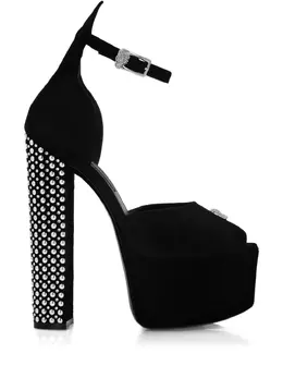 Philipp Plein: Чёрные сандалии  Skull