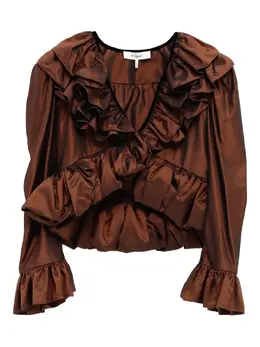 Chloé: Коричневая блуза 