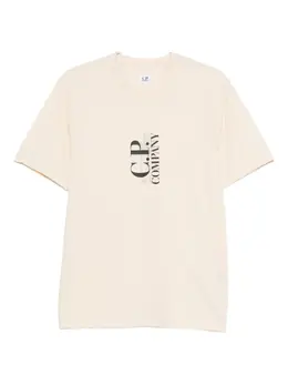 C.P. Company: Бежевая футболка 
