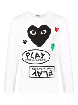 Comme Des Garçons Play: Футболка  Heart с длинным рукавом