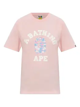 A BATHING APE®: Розовая футболка 