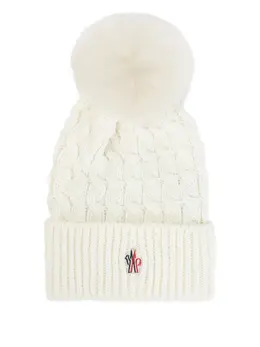 Moncler Grenoble: Белая шапка 