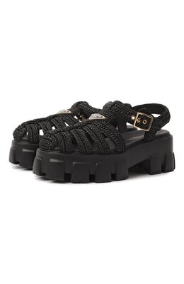 Prada: Чёрные сандалии 