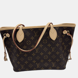 Louis Vuitton: Коричневая сумка-шоппер  Neverfull