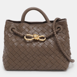 Bottega Veneta: Коричневі сумки на руку  Intrecciato