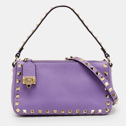 Valentino: Фиолетовая сумка через плечо  Rockstud