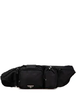 Prada Pre-Owned: Чёрная поясная сумка 