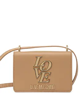 Love Moschino: Бежевая сумка через плечо 