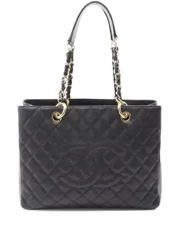 CHANEL Pre-Owned: Чёрная сумка-шоппер 