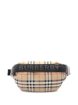 Burberry Pre-Owned: Бежевая поясная сумка 