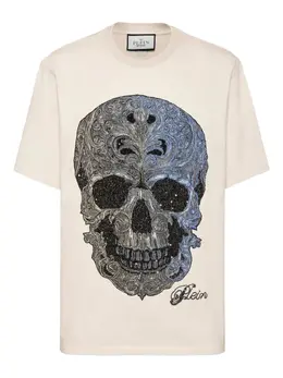Philipp Plein: Белая футболка  Skull