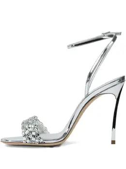 Casadei: Серебристые сандалии 