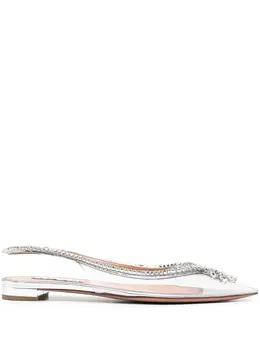 Aquazzura: Серебристые балетки 