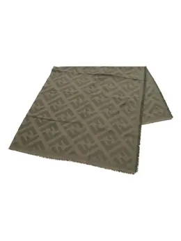 Fendi Pre-Owned: Шарф цвета хаки 