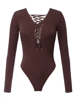 Elisabetta Franchi: Коричневый боди 